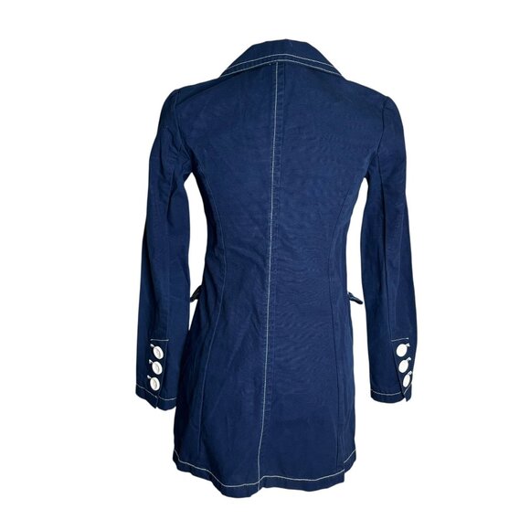 Libertine For Target Jacket Size XS Navy Blue Cotton Buttons Pockets Unlined - Picture 4 of 7
